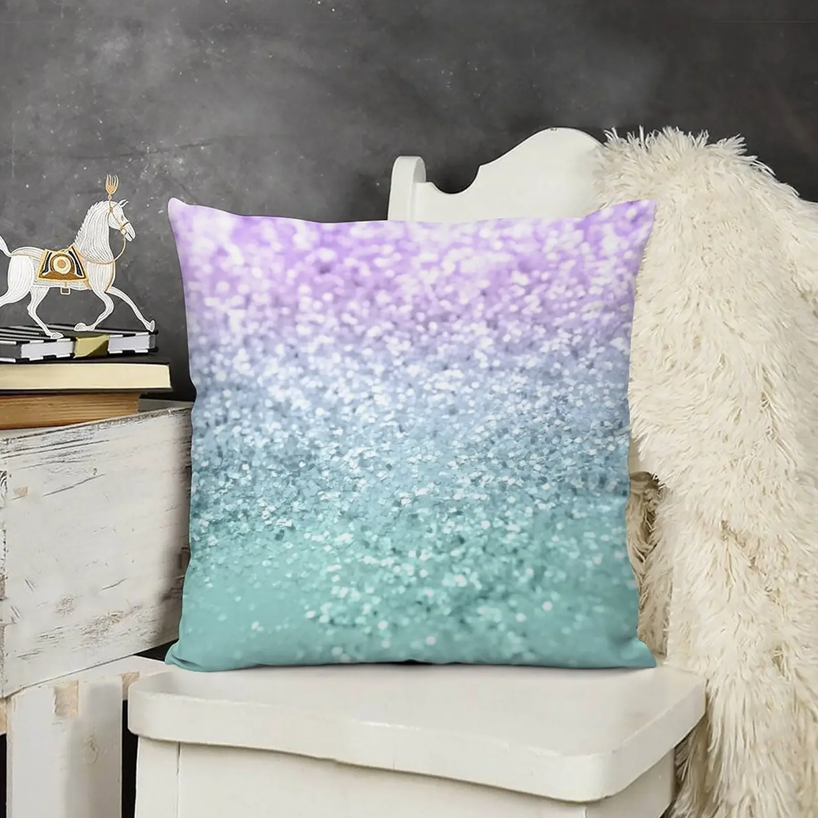 

Mermaid Girls Glitter #1 (Faux Glitter) #shiny #decor #art Throw Pillow Luxury Pillow Cover New year pillow