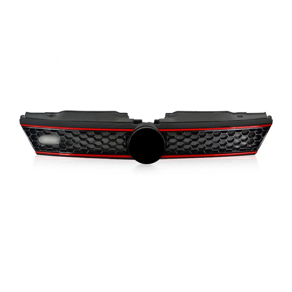 Honeycomb Mesh Front Grille For Volkswagen VW Jetta Mk6 2012 2013 2014 Front Bumper Upper Grille Hood Mesh Grill Replacement image 3