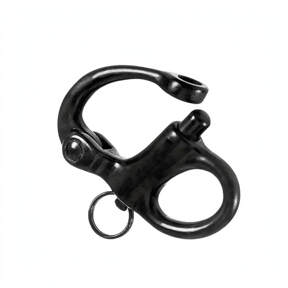 Premium 316 Stainless Steel Black Swivel Spring Shackle Quick Connection Carabiner Marine Boat Rigging Hardware
