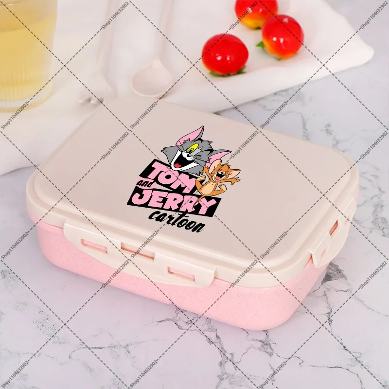 Tom and Jerry Bento Lunch Box Unisex Portable Food Storage Containers Cartoon Anime Pattern Printed Lunchbox Cute Picnic Boxes