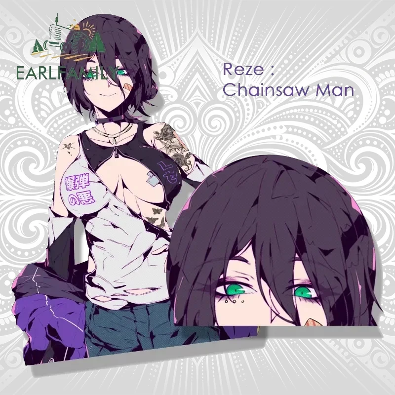 

EARLFAMILY Reze Fanart Car Sticker Anime Popular Girl RV Sketch Waifu Decal JDM Cartoon Peek Girl Cartoon Demon Graffiti Sticker