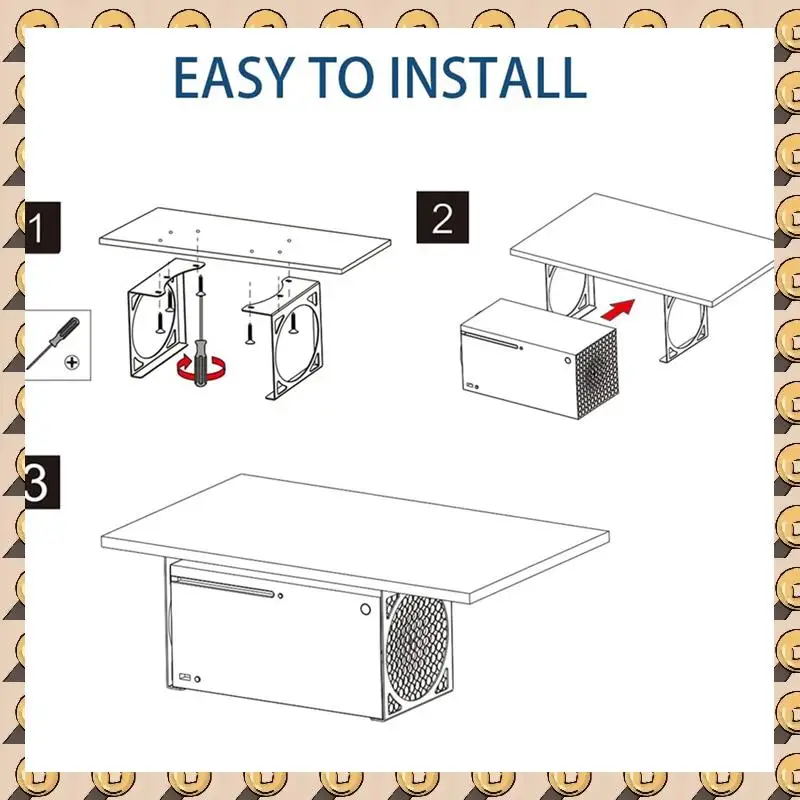 

A003 Under Desk Holder For Series X,Stealth Mount Bracket For XSX, Gaming All Metal Console Holder