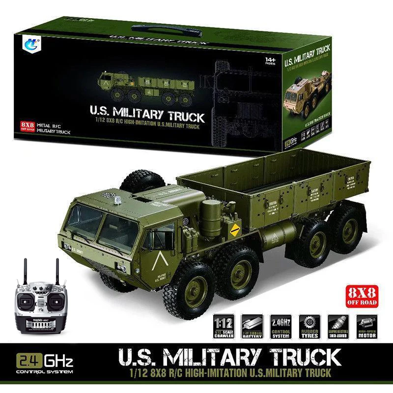 

HG P801 1/12 RTR US Military 8*8 RC Car Remote Control Crawler Truck W/O Light Sound System Outdoors Toys For Boys TH04720-SMT6