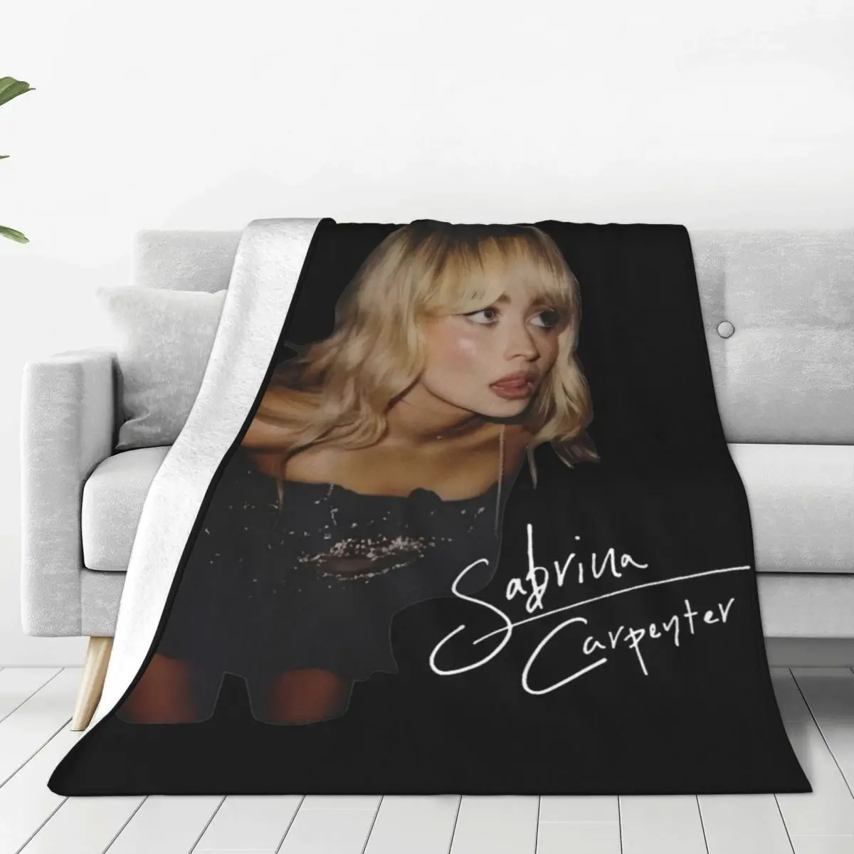 Cozy Sabrina Carpenter Eras Tour 2024 Blanket Merch Bed Decorative Espresso Album Throw Blankets Soft Flannel for Car