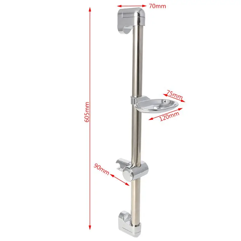 Stainless Steel Shower for Head Holding Rod With Soap Box Adjustable Lifting Rod