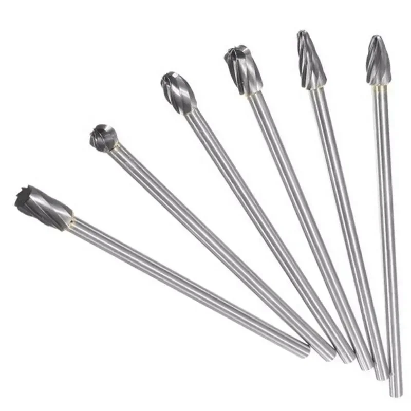 6pcs 6x10mm Aluminum Cylinder Head Porting Tungsten Carbide Porting And Polishing Tools 6mm Shaft Power Tools Drill Bit