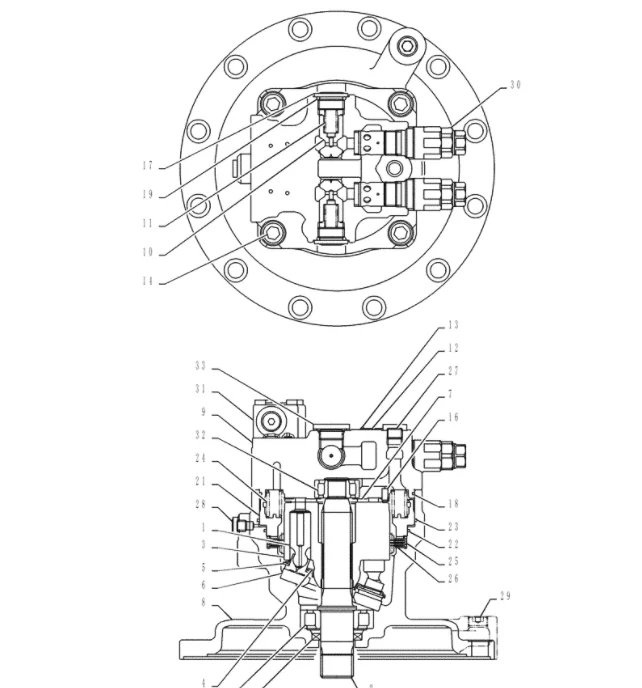 

LC15V00022F2 Swing Motor for Excavator Spare Part M5X180CHB