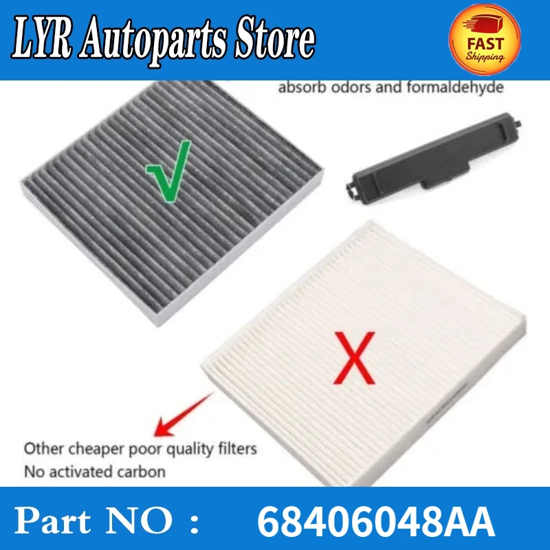 Original high quality Cabin Air Filter & Door Upgrade Kit Package for Dodge Ram 1500 2500 3500 68406048AA Car Accessories