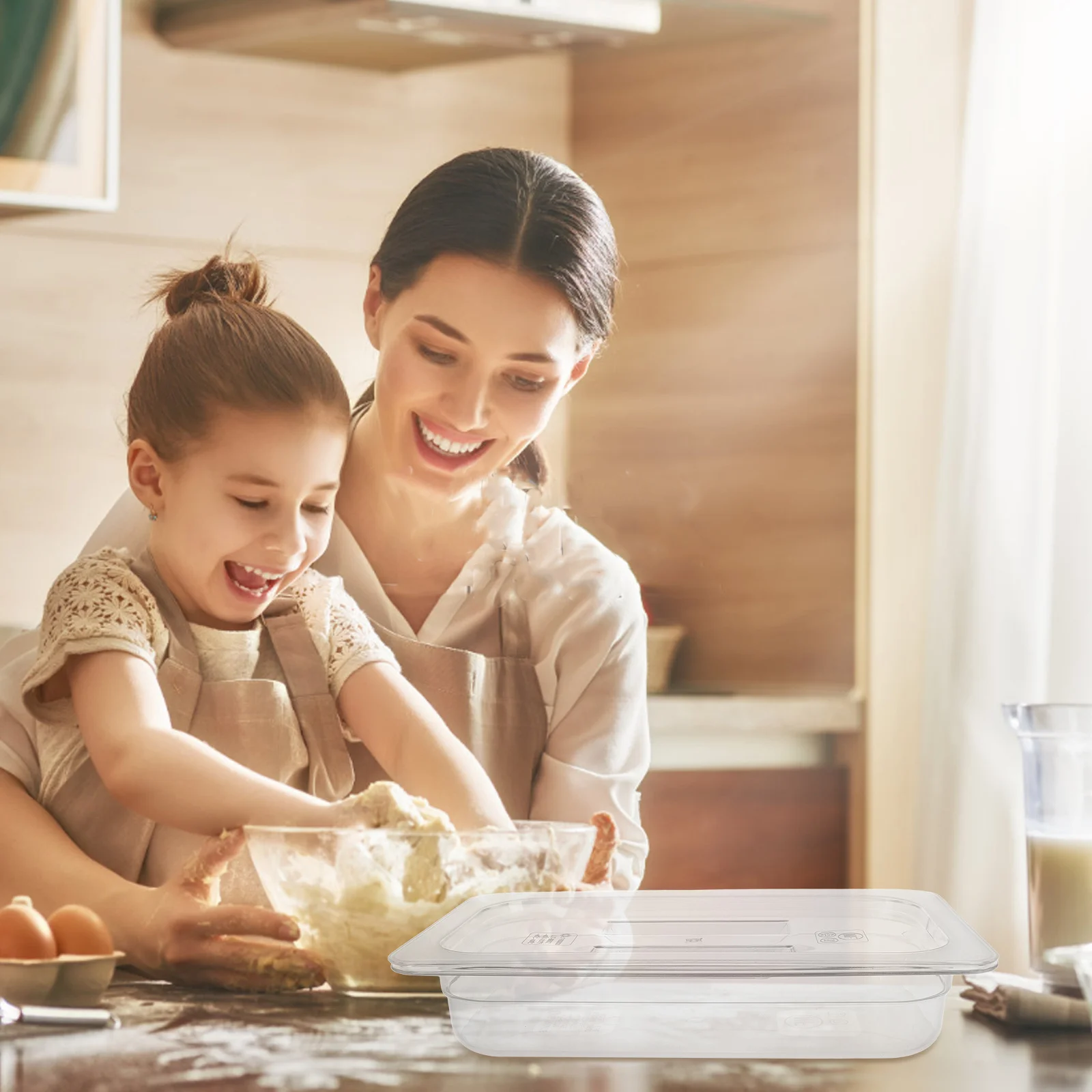 حاوية عجين البيتزا المدمجة صندوق تخزين شفاف للحفاظ على النضارة، استخدام متعدد الاستخدامات كصندوق بيتزا متين وسهل التنظيف