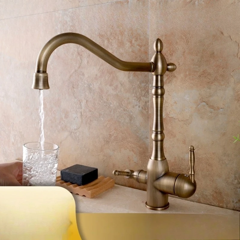 

Retro Kitchen Faucet, Hot and Cold Water Purifier, Direct Drinking Faucet, Vegetable Basin, Sink, Rotating, Splash Proof