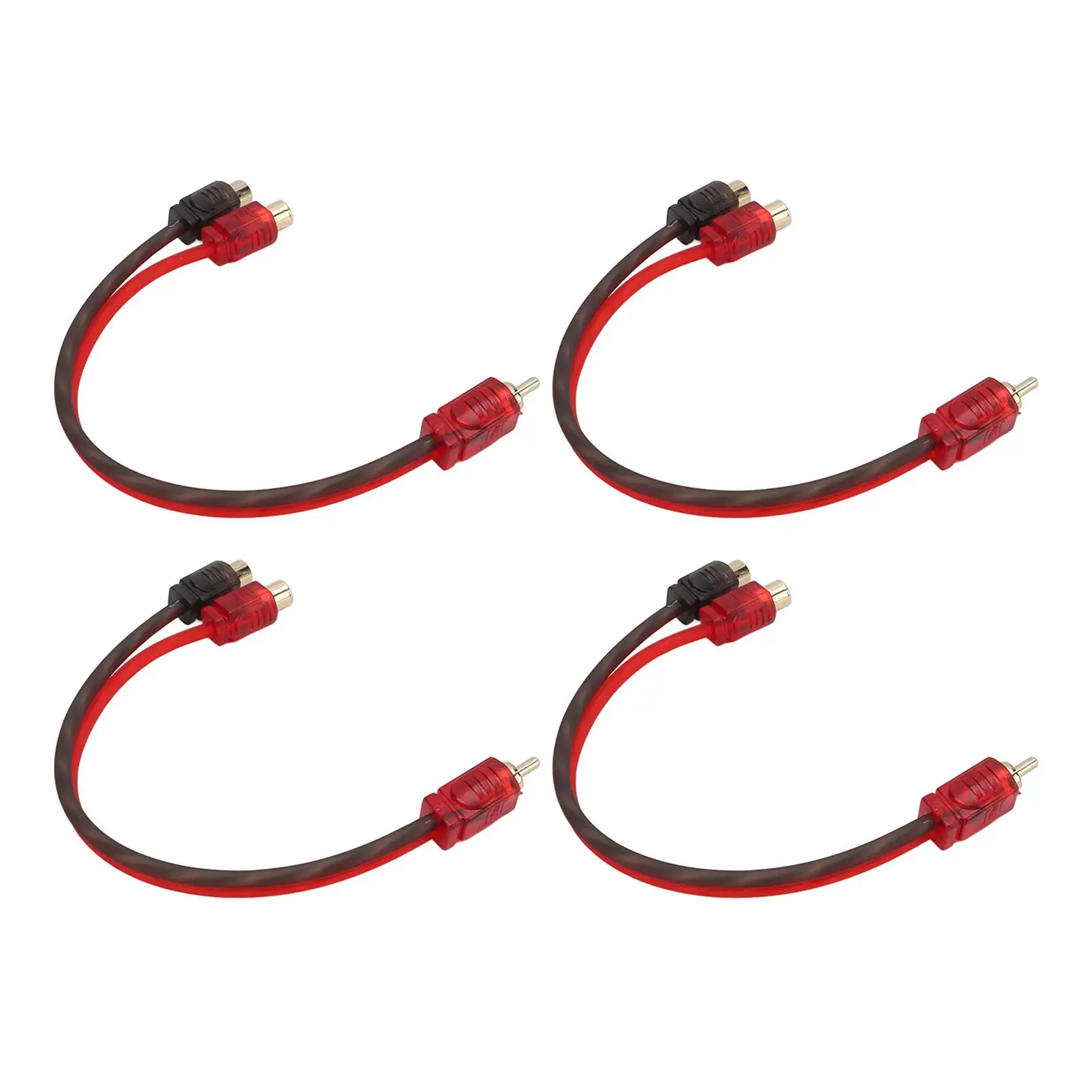 

4-Pack Y Splitter Cable - 20cm Long, Cord Noise Reduction, High-Quality Sound for car Speaker Systems