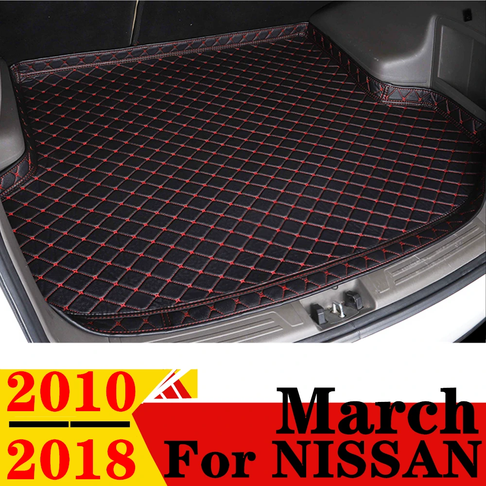 High Side Car Trunk Mat For Nissan March 2018 2017 2016 2015 2014 2013 2012 2011 2010 XPE Tail Boot luggage Pad Rear Cargo Liner