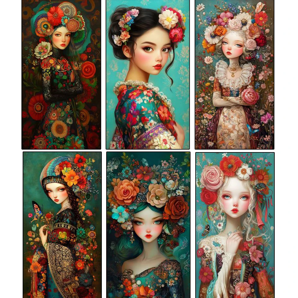 

2025 Diamond Painting New Collection Cute Cartoon Girl Cross Stitch Kits Diamond Mosaic Art 5D DIY Embroidery Home Decoration