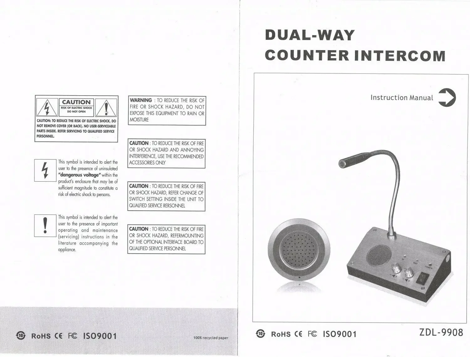 Window Counter Intercom Two Way Station Anti-interference Bank Hospital Hotel Store Market Office Desktop Isolation Communicator