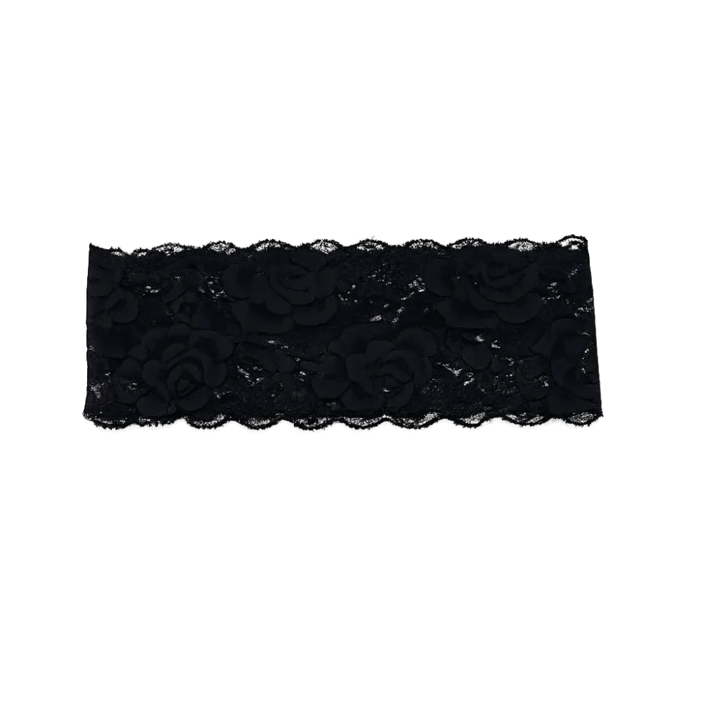 Korean Lace Floral Headbands Wide Solid Color Hollow-Out Lightweight Headwrap Breathable Spandex Mesh Elastic Hair Bands Female
