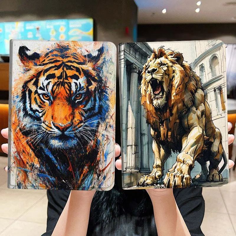 

Красочный чехол для планшета с рисунком головы тигра для Lenovo Xiaoxin Legion Pad Tab Pro GT Y700 Gen4 2 11 P11 M10 K10 3rd Plus Gen