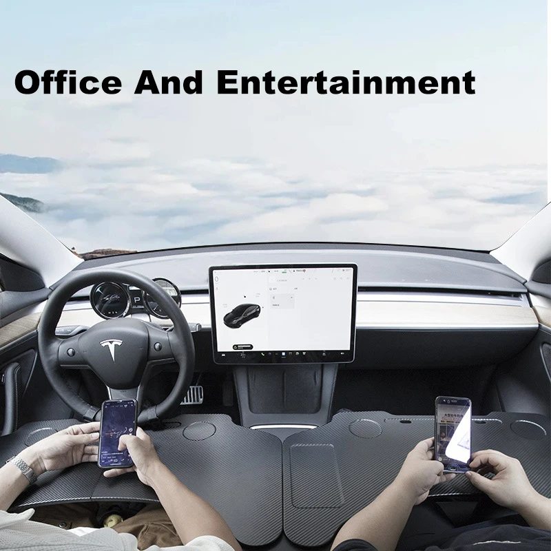 Table For Tesla Model 3 Model Y Car Steering Wheel Board Laptop Notebook Foldable Desk Mount Stand Eating Drinking Tray Holder