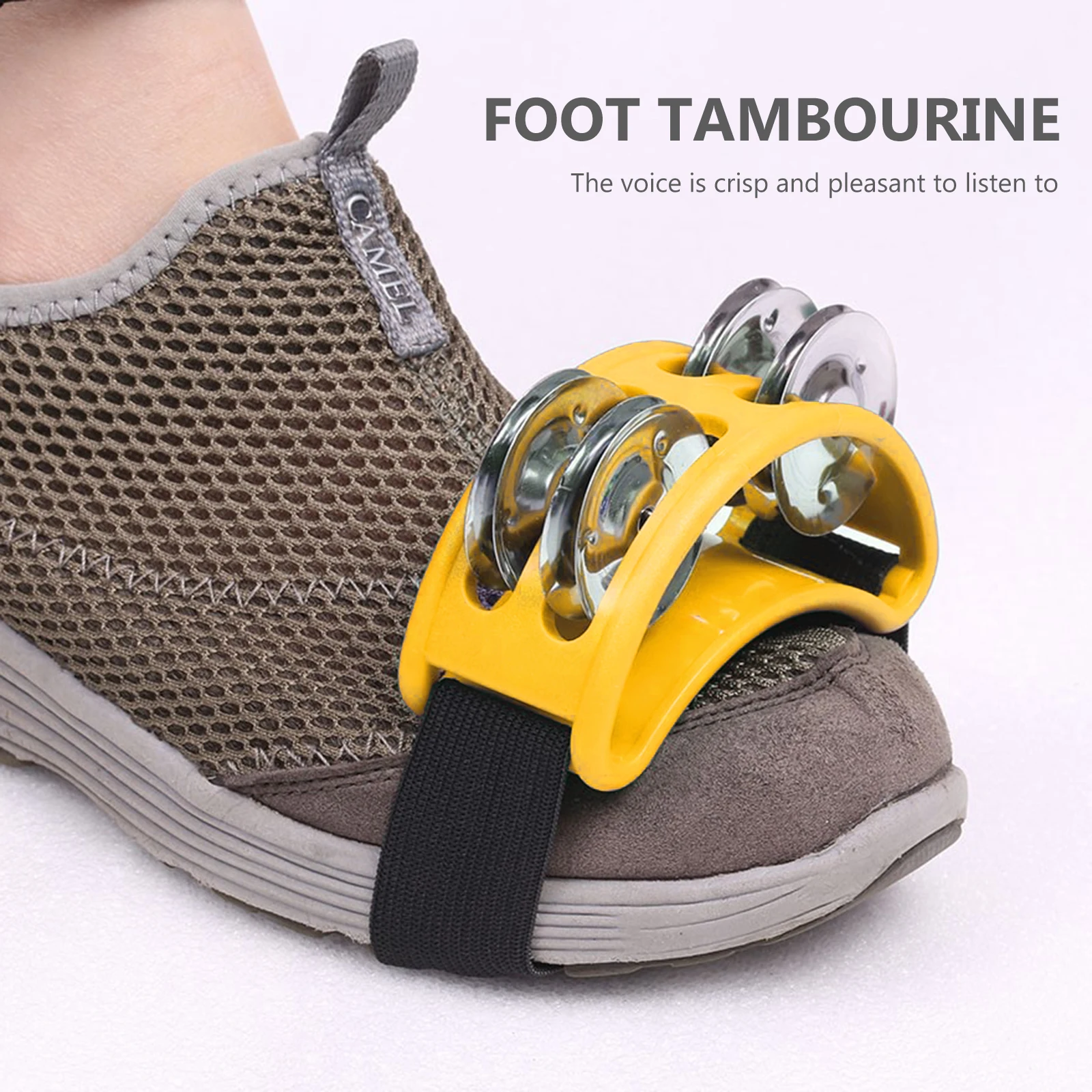 

Tambourines Foot Bell Accessories Music Toys Rattle Yellow Plastic Kids Instruments Man