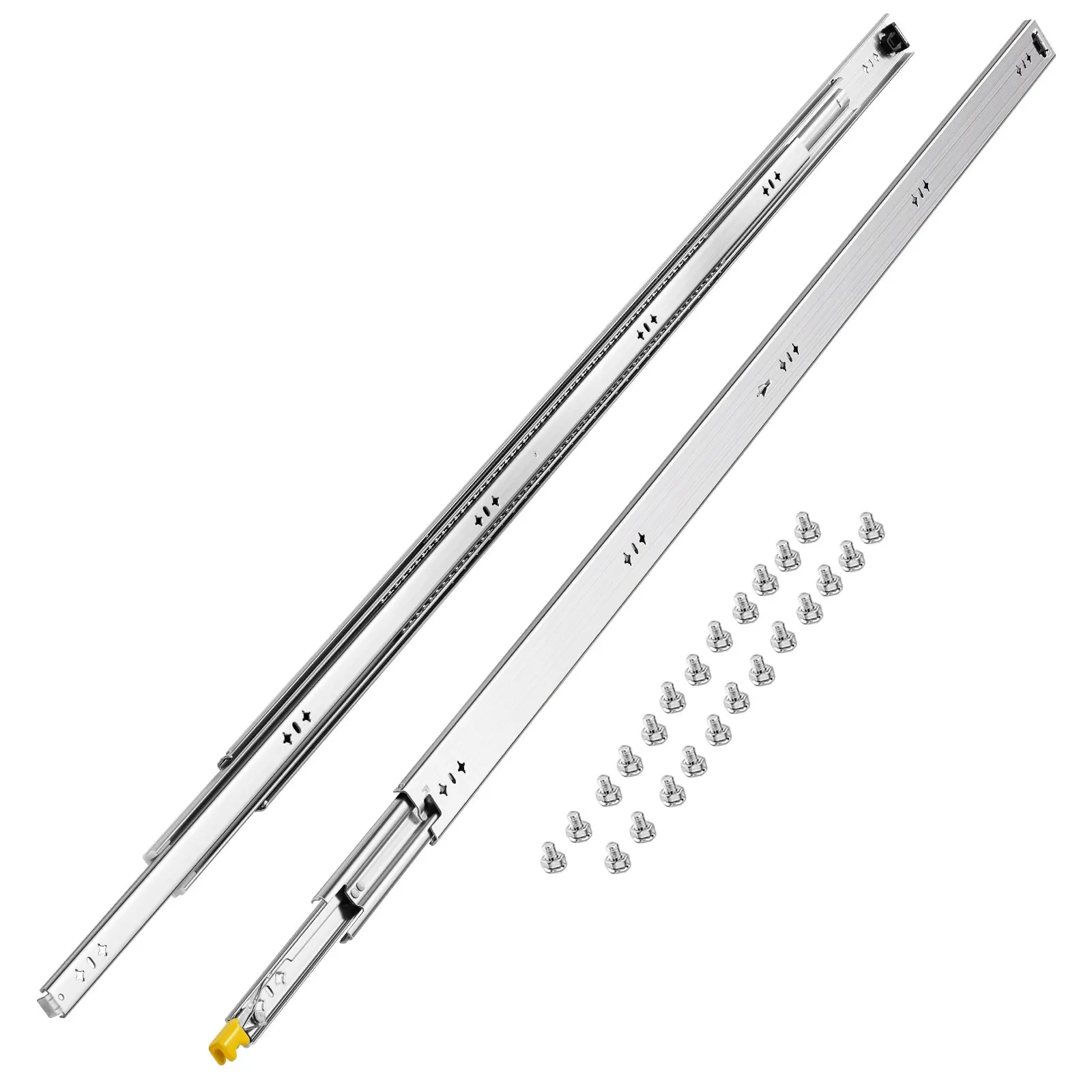 1 paio di guide per cassetti a estrazione totale, lunghezza 59 pollici, capacità di carico di 250 libbre, guide per cassetti con sistema di blocco, cuscinetti a sfera con sistema di blocco, guide per
