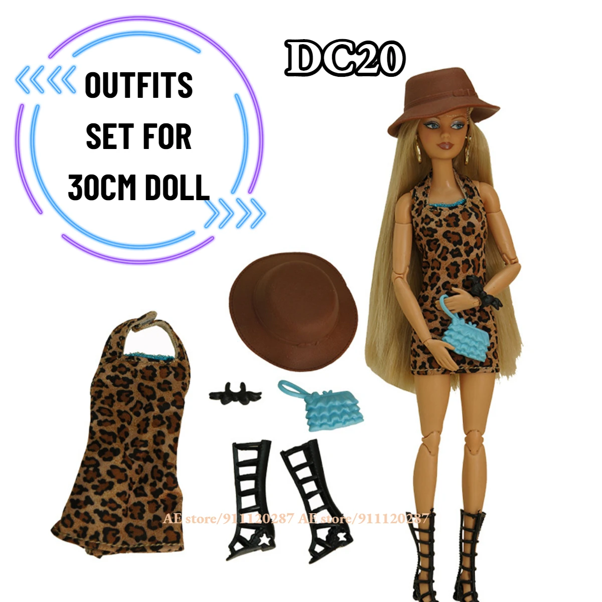 Fashion BJD Doll Clothes Accessories Shoes Set DC20 for 1/6 30cm Barbie Blyth MH CD FR SD Kurhn Clothings Toy Gift for Girl