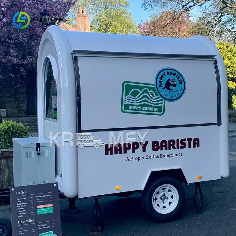 Gerobak Makanan Jalanan Mobile Outdoor Komersial Kustom China, Gerobak Makanan Cepat Saji