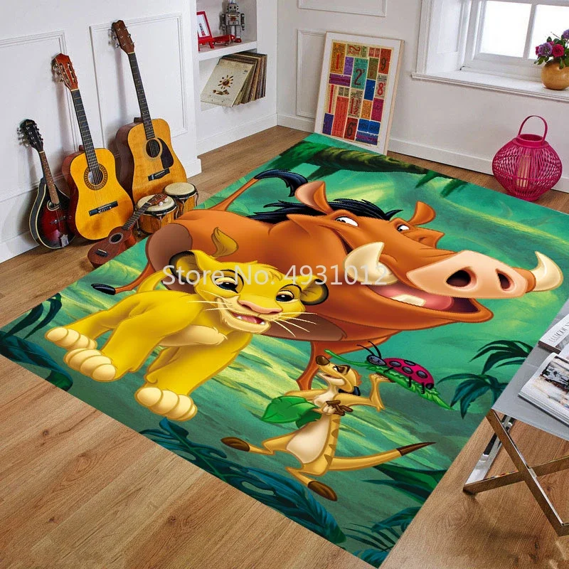 

Disney Cute Simba Lion King Friends Rug Blanket for Baby Kids Bedroom Living Room Carpet Non-slip Mat Home Floor Decoration