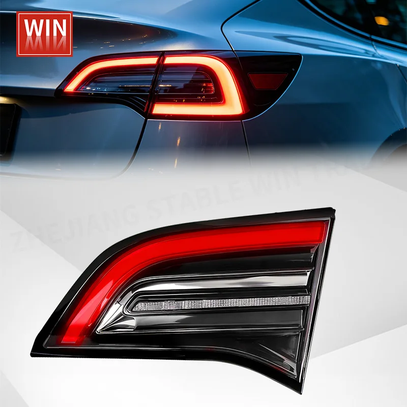 Inner Tail Light For Tesla Model 3 2017-2020 Brake Light Fog Lamp Turn Signal Reversing 3-Pin Taillight 1077402-00-F 1077403-00-