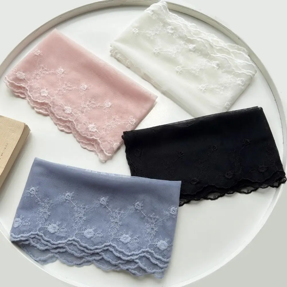 

Casual Embroidered Flower Lace Scarf Lightweight Breathable Mesh Female Headscarf Long Silk Scarf Women