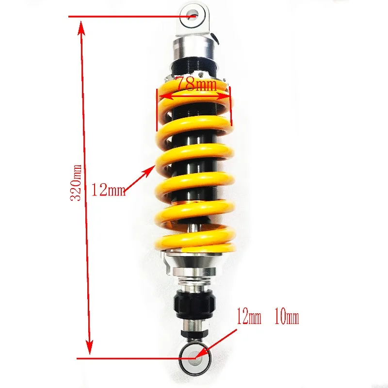 1pcs 320mm 340mm 350mm 360mm 370mm 380mm Adjust Motorcycle Shock Absorber Rear Suspension for Honda Yamaha Suzuki Kawasaki BMW