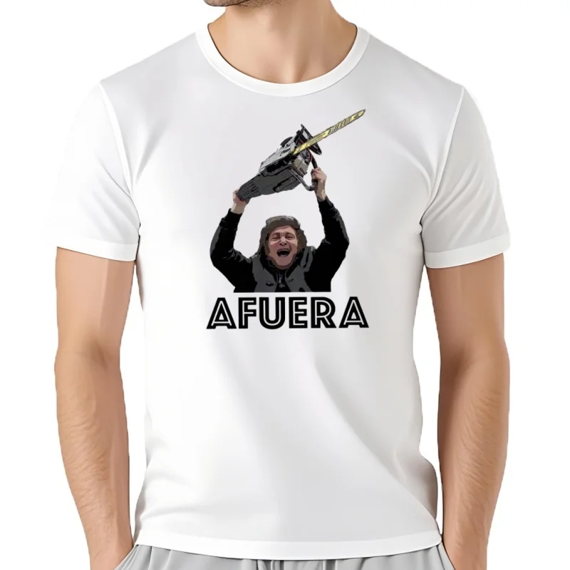 Camiseta de Presidente Milei para Fans, camisa de manga corta, informal, 100% algodón, suave, Unisex, Retro, regalo, t