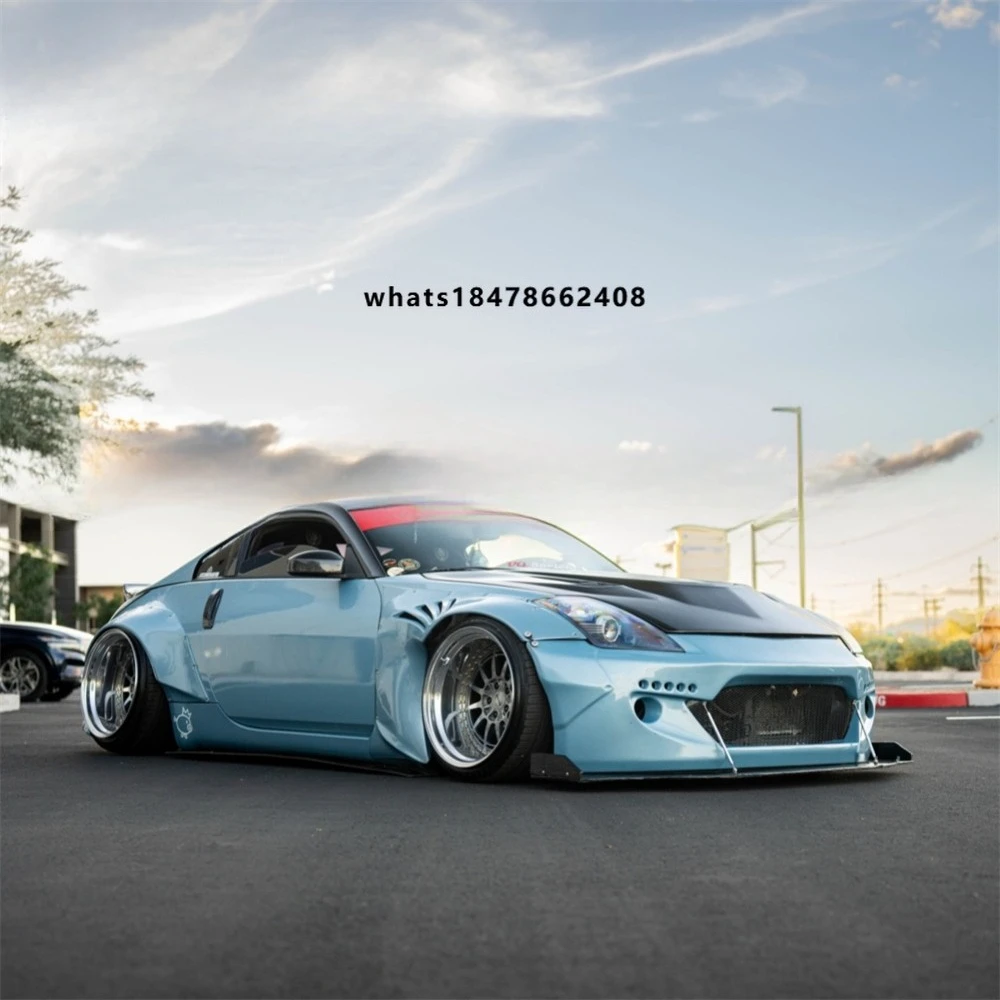 

Rocket Bunny Style Fiberglass Wide-body Kit Front Bumper Fenders for 350z Z33 Car Model