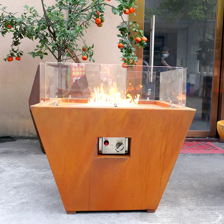 High Quality Customized Size Gas Fire Pit Corten Steel Brazier Outdoor Fire Bowl Fire Pit Burner