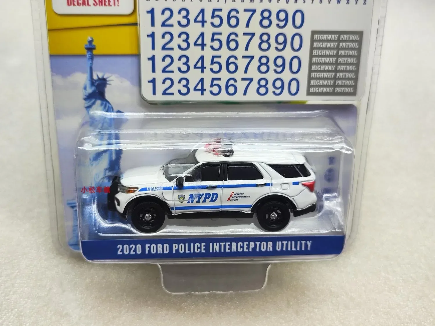 

1:64 2020 Ford Police INTERCEPTOR UTILITY NYPD модель автомобиля из сплава, Коллекционная игрушка, сувенир, дисплей, орнамент, подарок