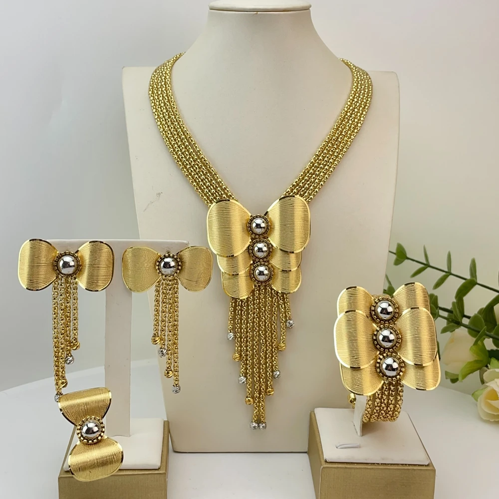 Latest Brazilian Exquisite Handmade Beautiful Necklace Wedding Party Accessories Fashion Women Jewelry Set FHK29790