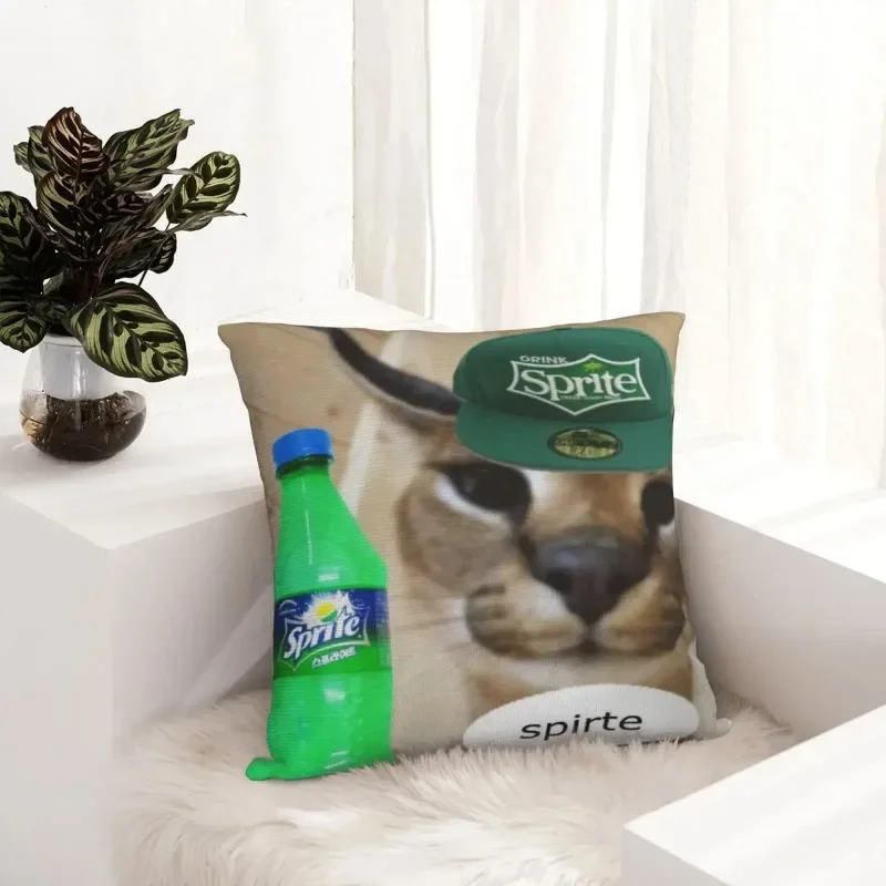Floppa Cat Meme Federe per cuscini Fodere per cuscini Cuscini Divano Anime Cuscino Nero Anime Federe per cuscini per divano