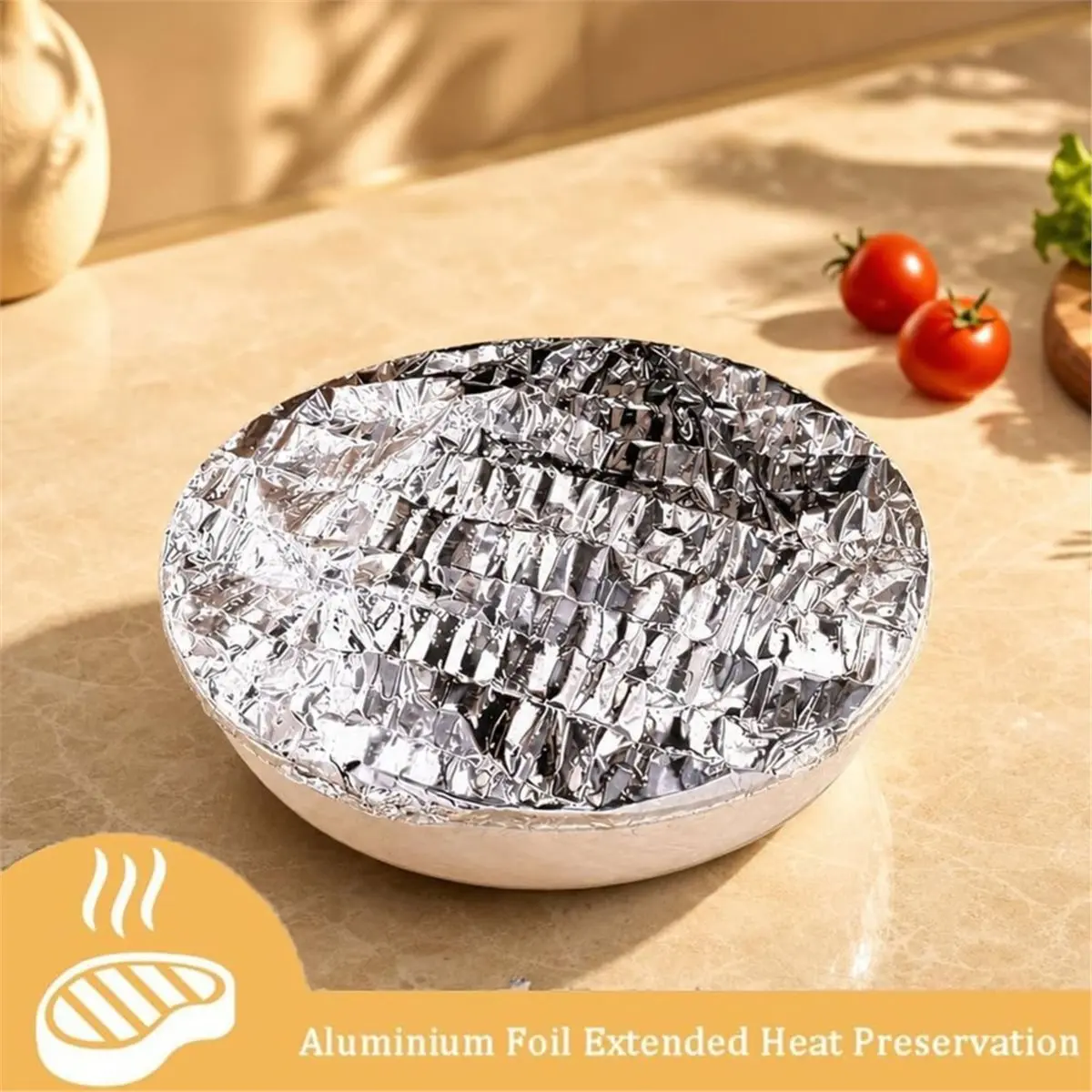 (A02R] 60Pcs Insulation Cover, Reusable Elastic Foil Food Covers for Kitchen Freshness Preservation and Insulation