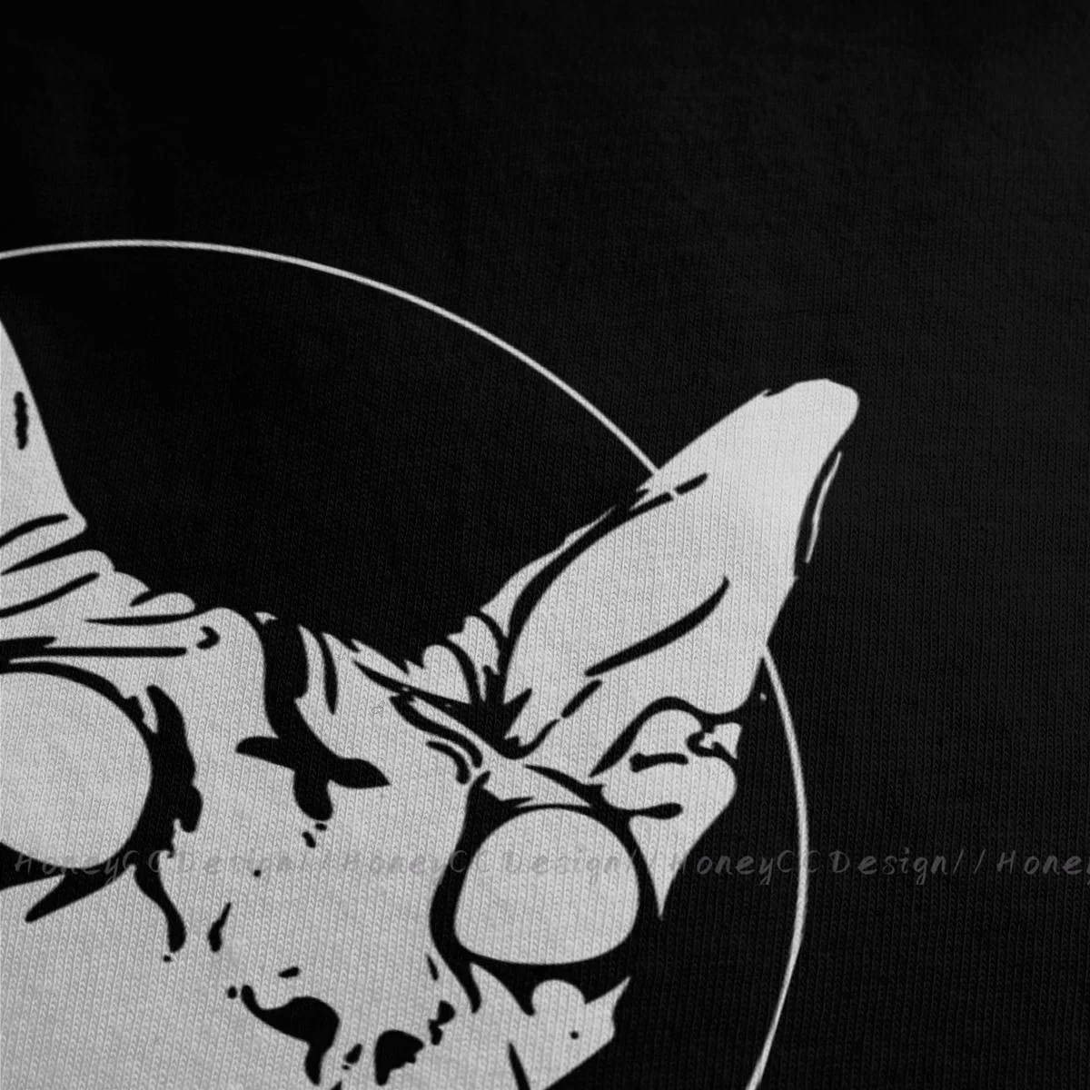 Fashion Meow Music Cat Men Clothing Gothic Cats Pentagram Satan T-Shirt Summer O Neck Shirt Short Sleeve Plus Size image 4