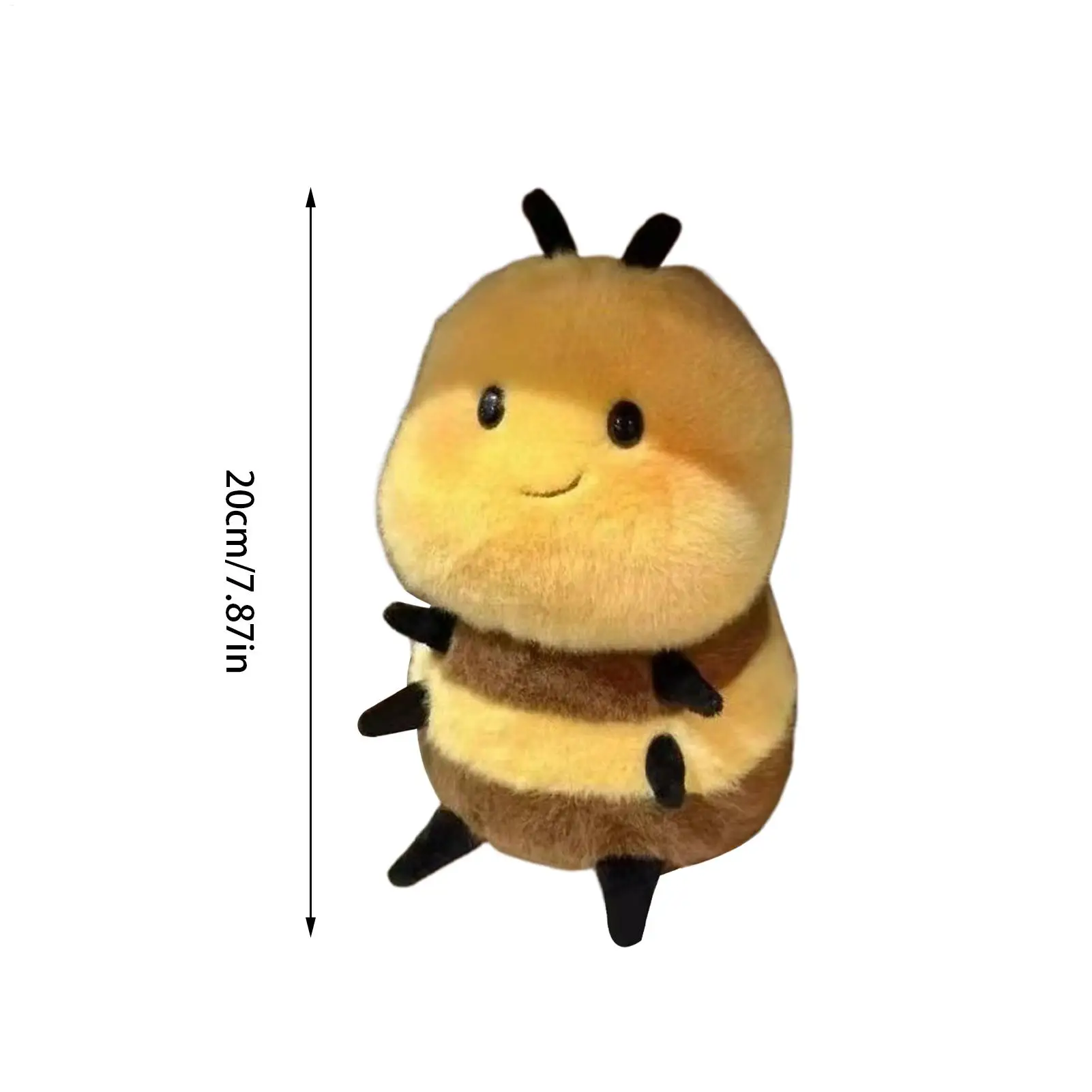 Bonita abeja de peluche, abeja de miel, animales de peluche, figura realista coleccionable, compañero para dormir para niños, dormitorio, sofá de guardería