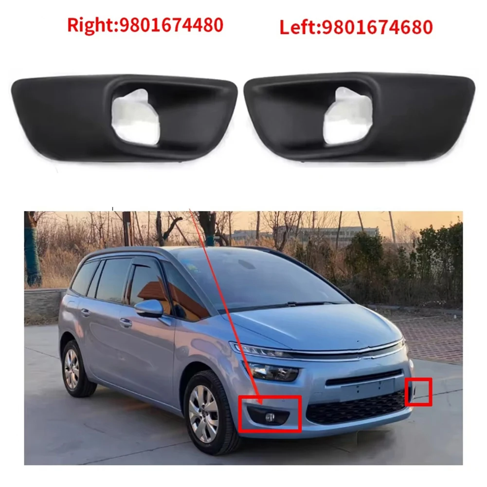 

Fog Light Trim Bezel Cap Frame Cover Front Fog Lamp For Citroen C4 Picasso Mk2 7 Seat 2013-2016 Left:9801674680