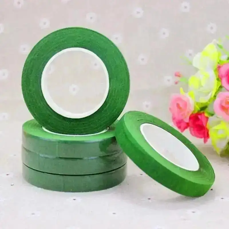 Brand New 2 Rolls 30M Self-adhesive Green Paper Tape Grafting Film Flower Stem Garland DIY Craft Rayon Flowers Wholesale