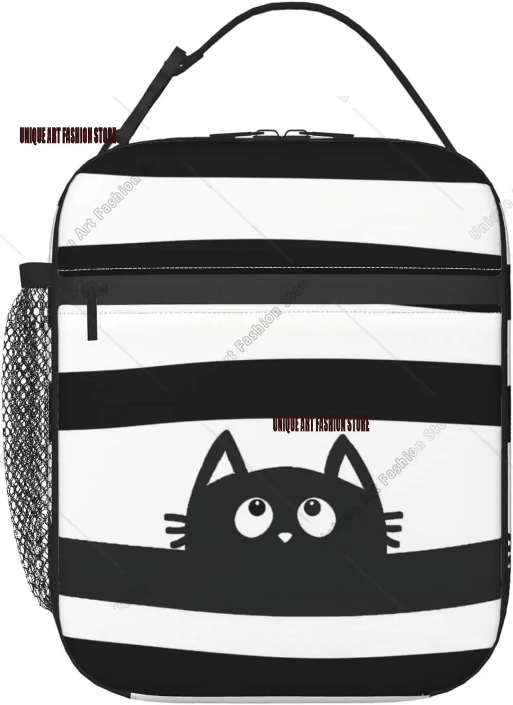 

Cute Black Cat Lunch Box Insulated Lunch Bag Reusable Leakproof Lunchbox Portable Tote Cooler Thermal for Office Work Picnic