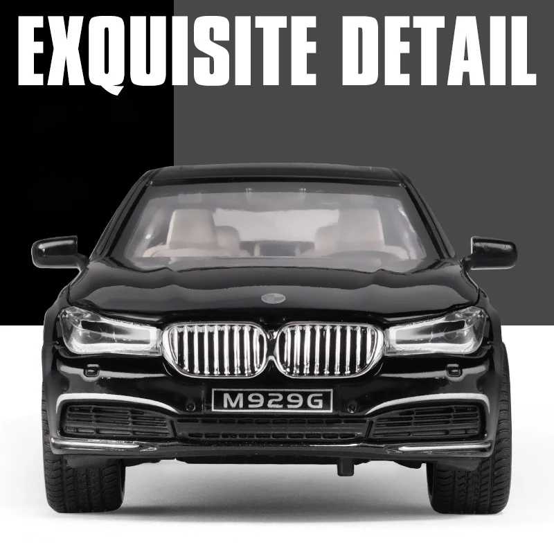 2021 new 1:24 BMW 7 Series 760 i car alloy car model simulation car decoration collection gift toy Die casting model boy toy