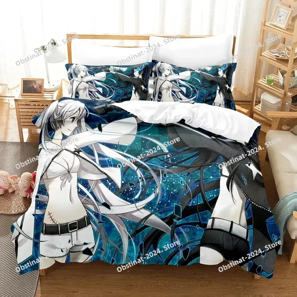 

Black Rock Shooter Anime Bedding Set Printed single Comforter Quilt Bed Cover Duvet Cover Pillow Case 3 Pieces Kids Adult Size