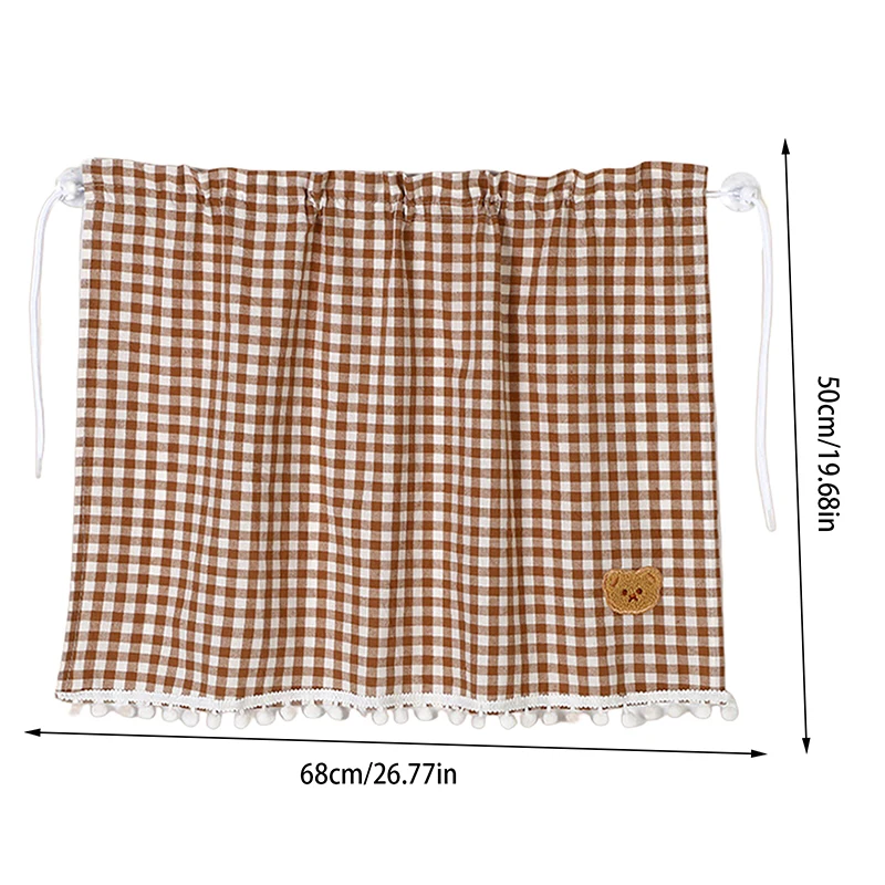 Universal Car Sun Shade Curtains Cute Cartoon Lattice Car Styling Rear Side Window Windshield Sunshade Protect Window Curtains