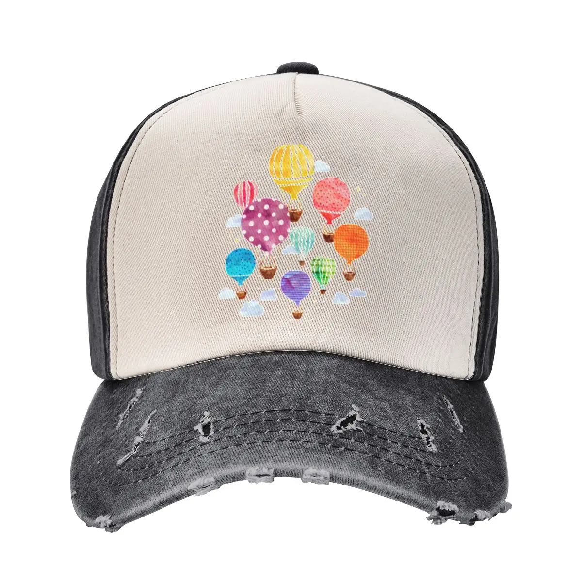 Gorras de béisbol lavadas con globo aerostático, Unisex, moda