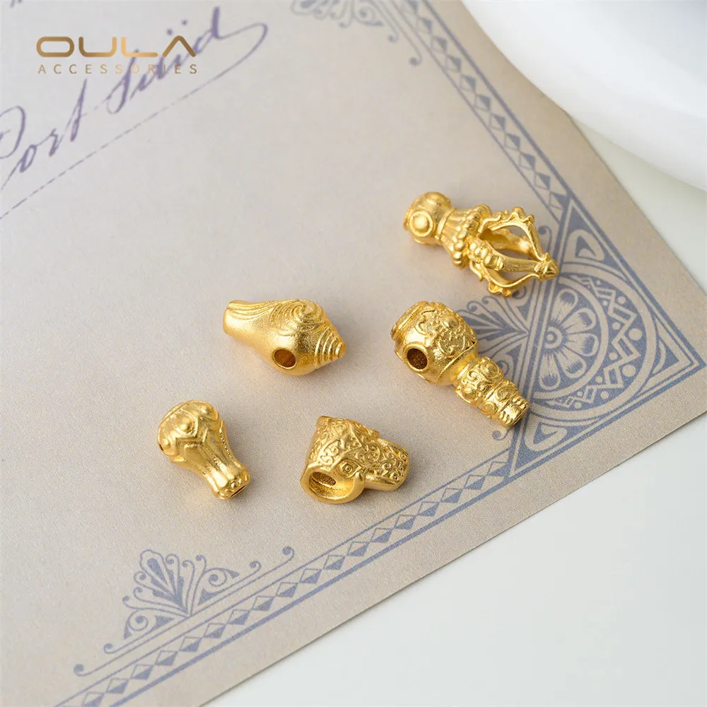 Vietnamese Sand Gold Vajra Buddha Head Accessories Diy Handcrafted Three-way Bodhi Cultural Artistic Jewelry Accessories Materia