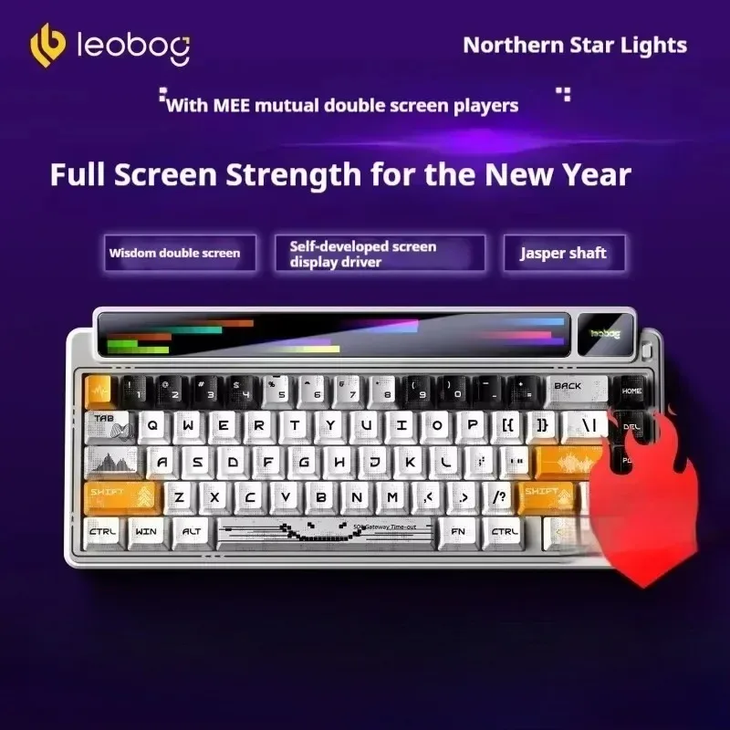 LEOBOG AMG65 Mechanisch Toetsenbord Drie Modus RGB Hot Swap Gaming Toetsenbord TFT LED Scherm PBT 67 Toetsen Gamer Accessoires Geschenken