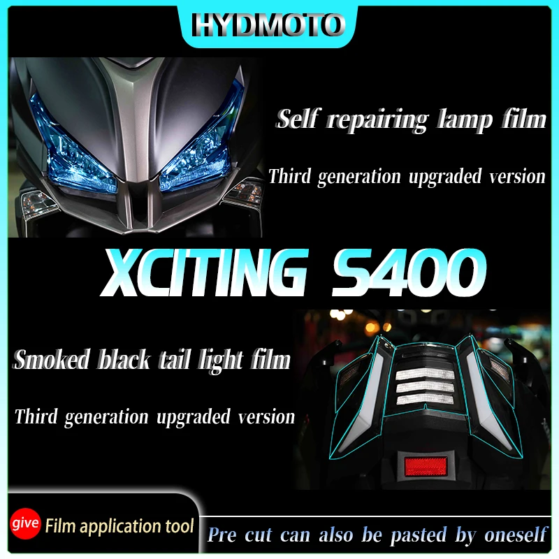 For Kymco Xciting S400 Transparent instrument film Headlamp and taillight film waterproof modification accessories