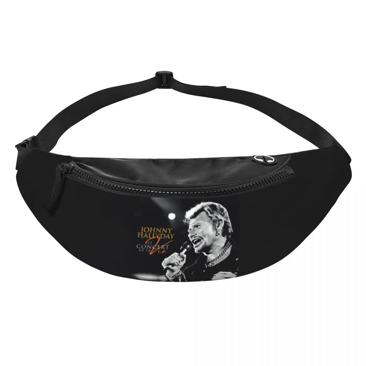 Aangepaste rockmuziek Johnny Hallyday heuptasje heren dames casual crossbody heuptas voor reizen fietsen telefoon geldzakje