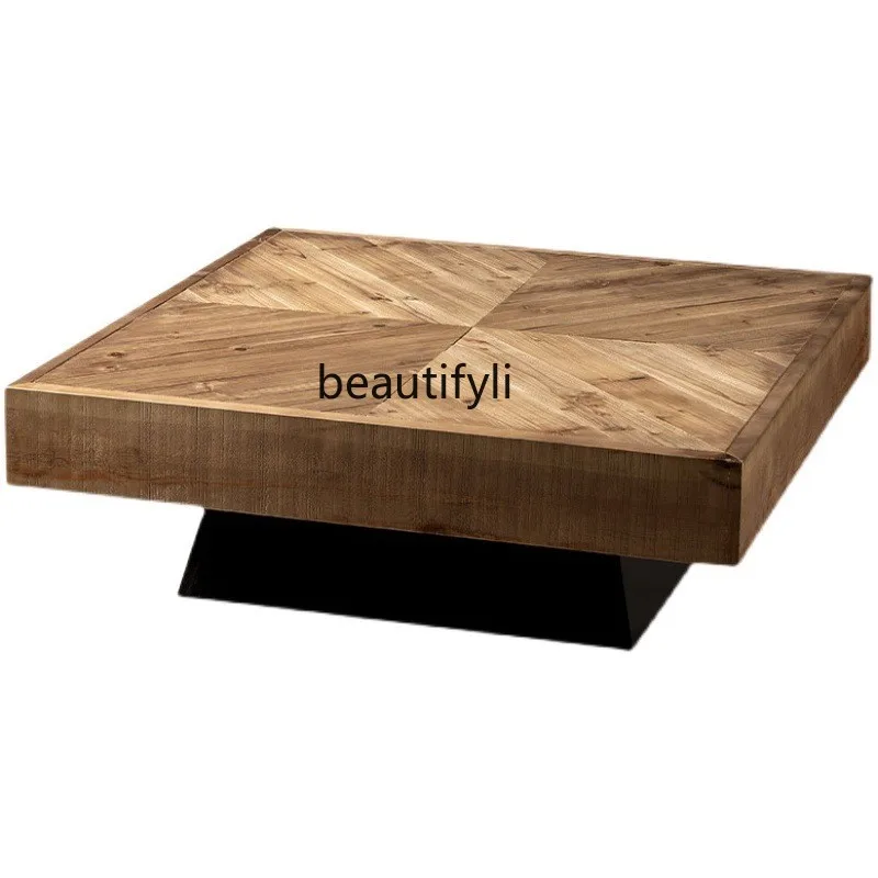 Nordic retro solid wood coffee table simple homestay designer log tea table wooden tea table